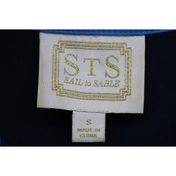 Sail to Sable Cap Sleeve Nautical Dress-Small-Big Gold Buttons-Preppy - Picture 5 of 9